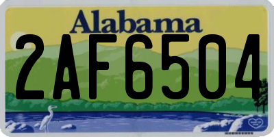 AL license plate 2AF6504