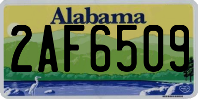 AL license plate 2AF6509