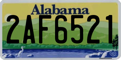 AL license plate 2AF6521
