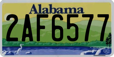 AL license plate 2AF6577