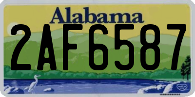 AL license plate 2AF6587