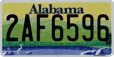 AL license plate 2AF6596
