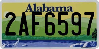 AL license plate 2AF6597
