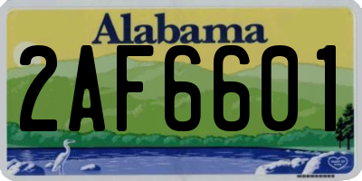 AL license plate 2AF6601