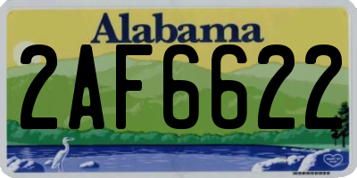 AL license plate 2AF6622