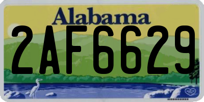 AL license plate 2AF6629