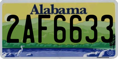 AL license plate 2AF6633