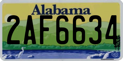 AL license plate 2AF6634