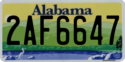 AL license plate 2AF6647