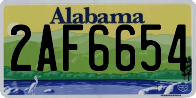 AL license plate 2AF6654