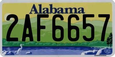 AL license plate 2AF6657