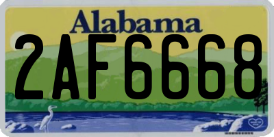 AL license plate 2AF6668