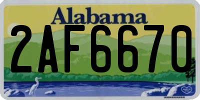 AL license plate 2AF6670