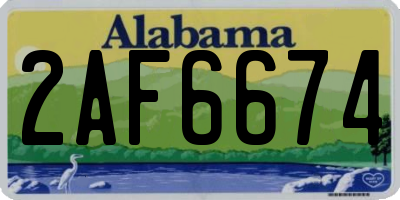 AL license plate 2AF6674