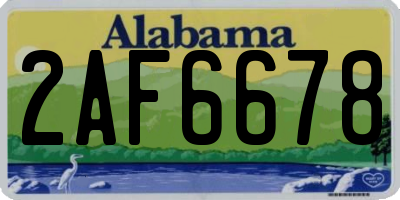AL license plate 2AF6678