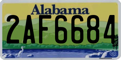 AL license plate 2AF6684