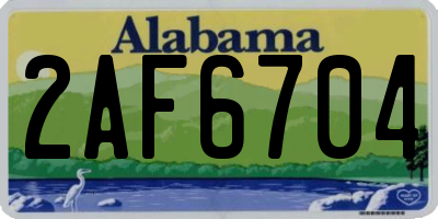 AL license plate 2AF6704