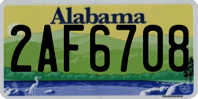 AL license plate 2AF6708