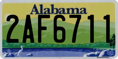 AL license plate 2AF6711