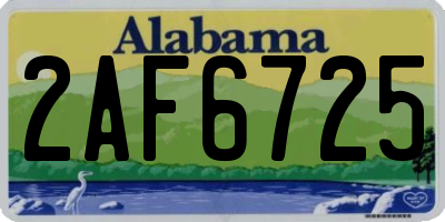 AL license plate 2AF6725