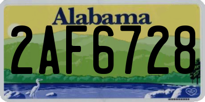 AL license plate 2AF6728