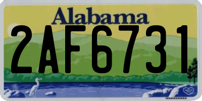 AL license plate 2AF6731