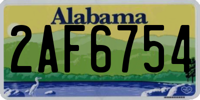 AL license plate 2AF6754