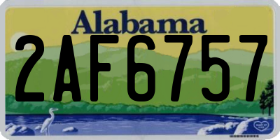AL license plate 2AF6757