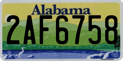 AL license plate 2AF6758