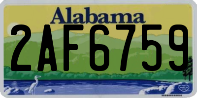 AL license plate 2AF6759