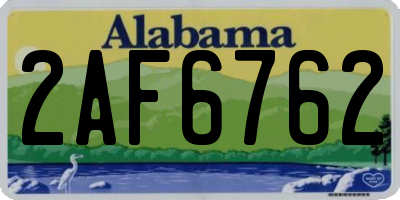 AL license plate 2AF6762