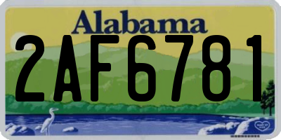 AL license plate 2AF6781