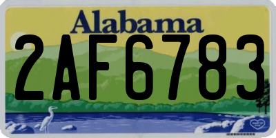 AL license plate 2AF6783
