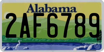 AL license plate 2AF6789