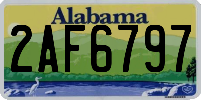 AL license plate 2AF6797