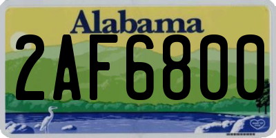 AL license plate 2AF6800