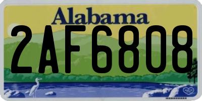 AL license plate 2AF6808