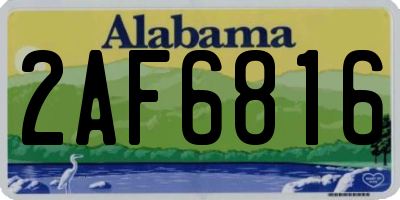 AL license plate 2AF6816