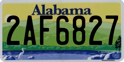 AL license plate 2AF6827