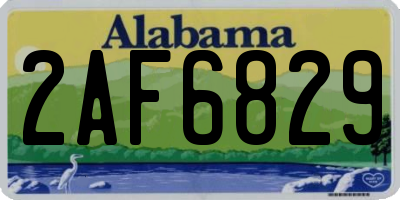 AL license plate 2AF6829