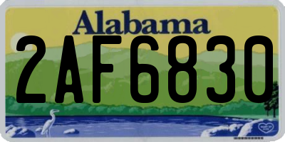AL license plate 2AF6830