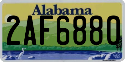 AL license plate 2AF6880
