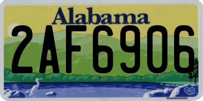 AL license plate 2AF6906