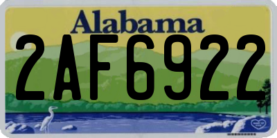 AL license plate 2AF6922