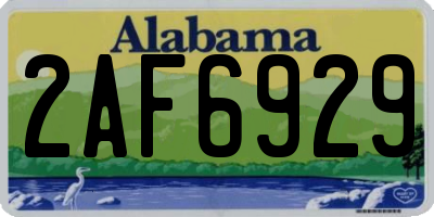 AL license plate 2AF6929