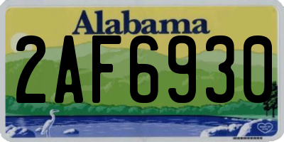 AL license plate 2AF6930