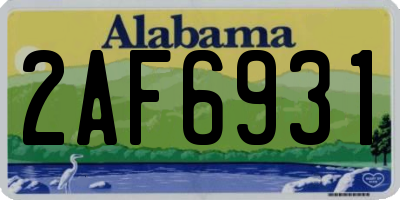 AL license plate 2AF6931