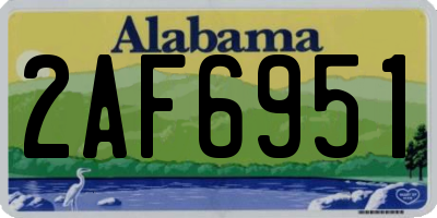 AL license plate 2AF6951