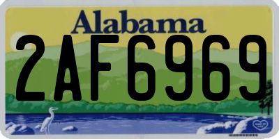 AL license plate 2AF6969