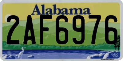 AL license plate 2AF6976